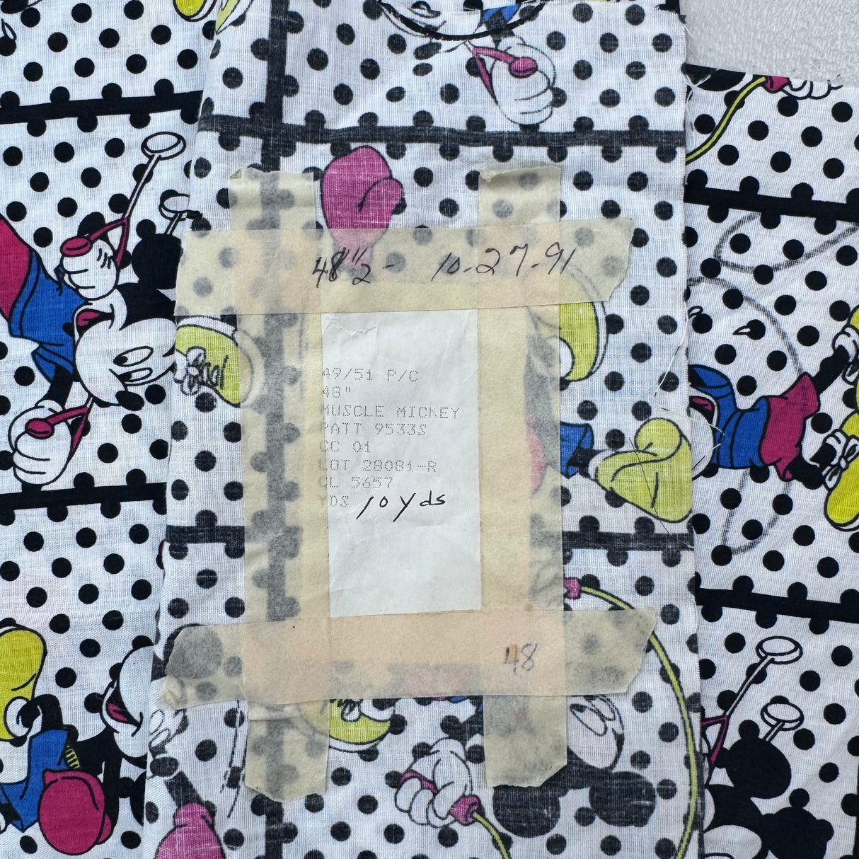 1990's Muscle Mickey Polyester Cotton Blend Fabric - BTY (X17)