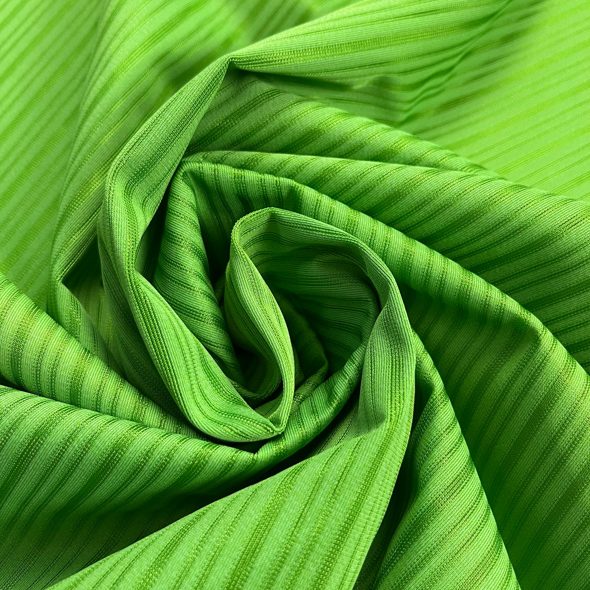 1970’s Green Matte and Shiny Striped Fabric- Polyester (G7)