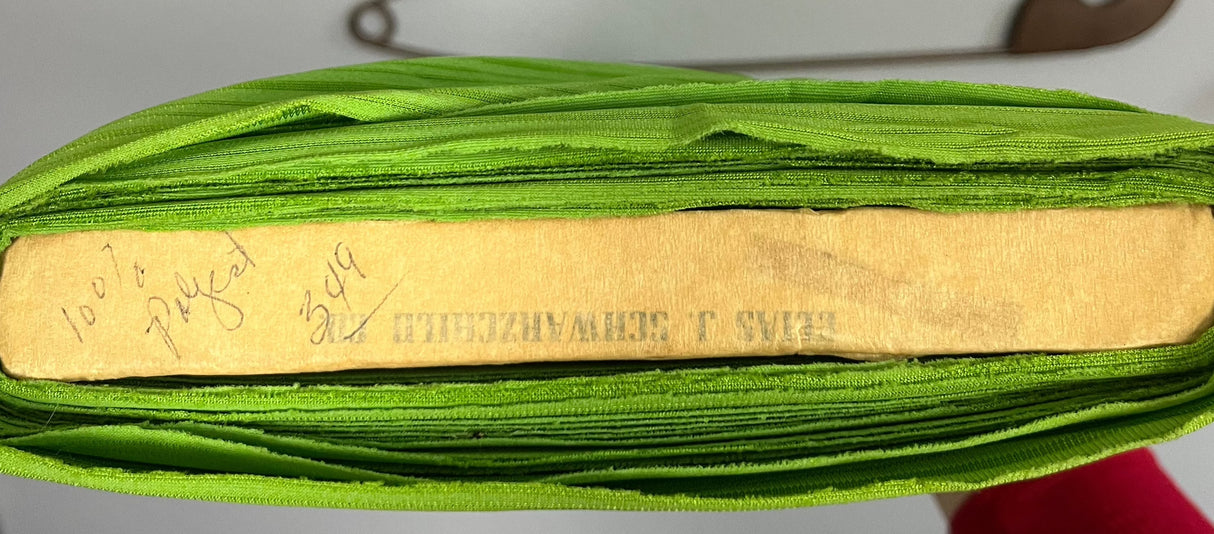 1970’s Green Matte and Shiny Striped Fabric- Polyester (G7)