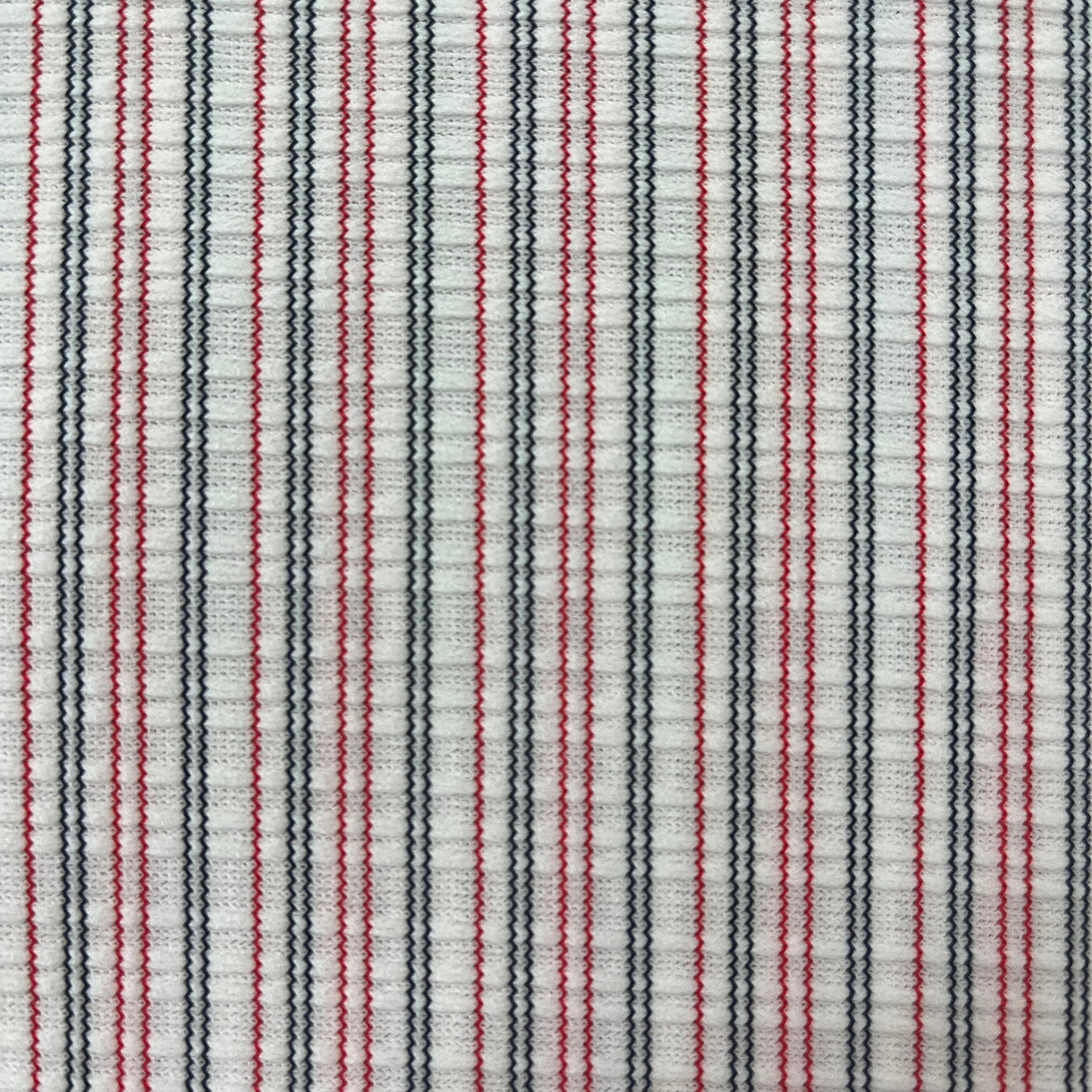 1970’s Red, White, and Blue Stripe Polyester Double Knit Fabric - Piece (P179)