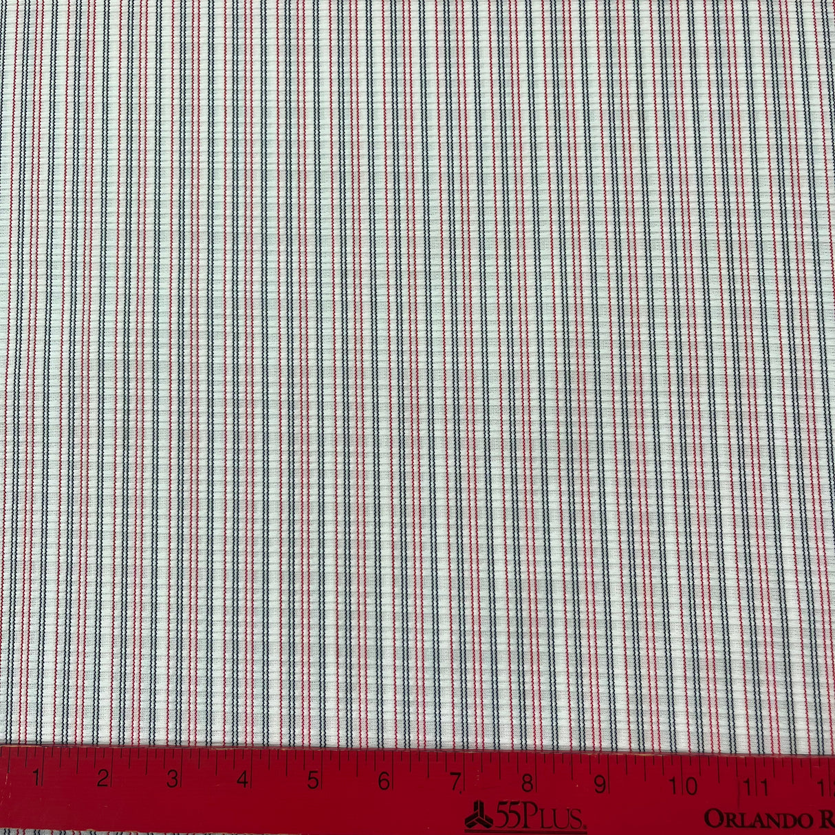 1970’s Red, White, and Blue Stripe Polyester Double Knit Fabric - Piece (P179)