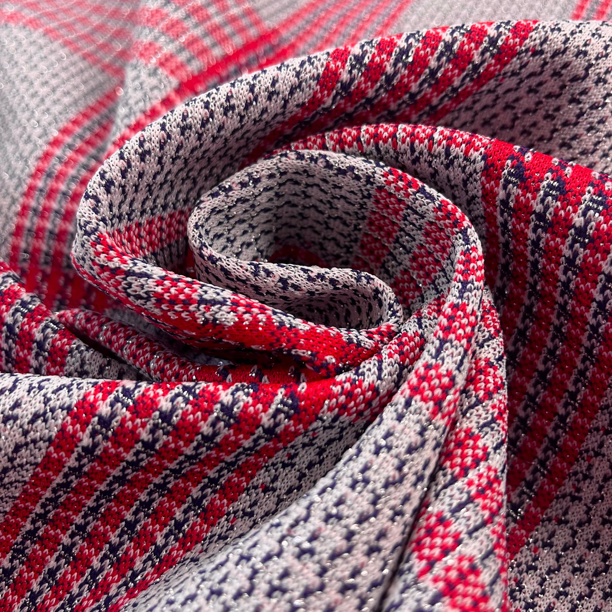 1970’s Sparkle Plaid Fabric - Double Knit Polyester-Piece (K7)