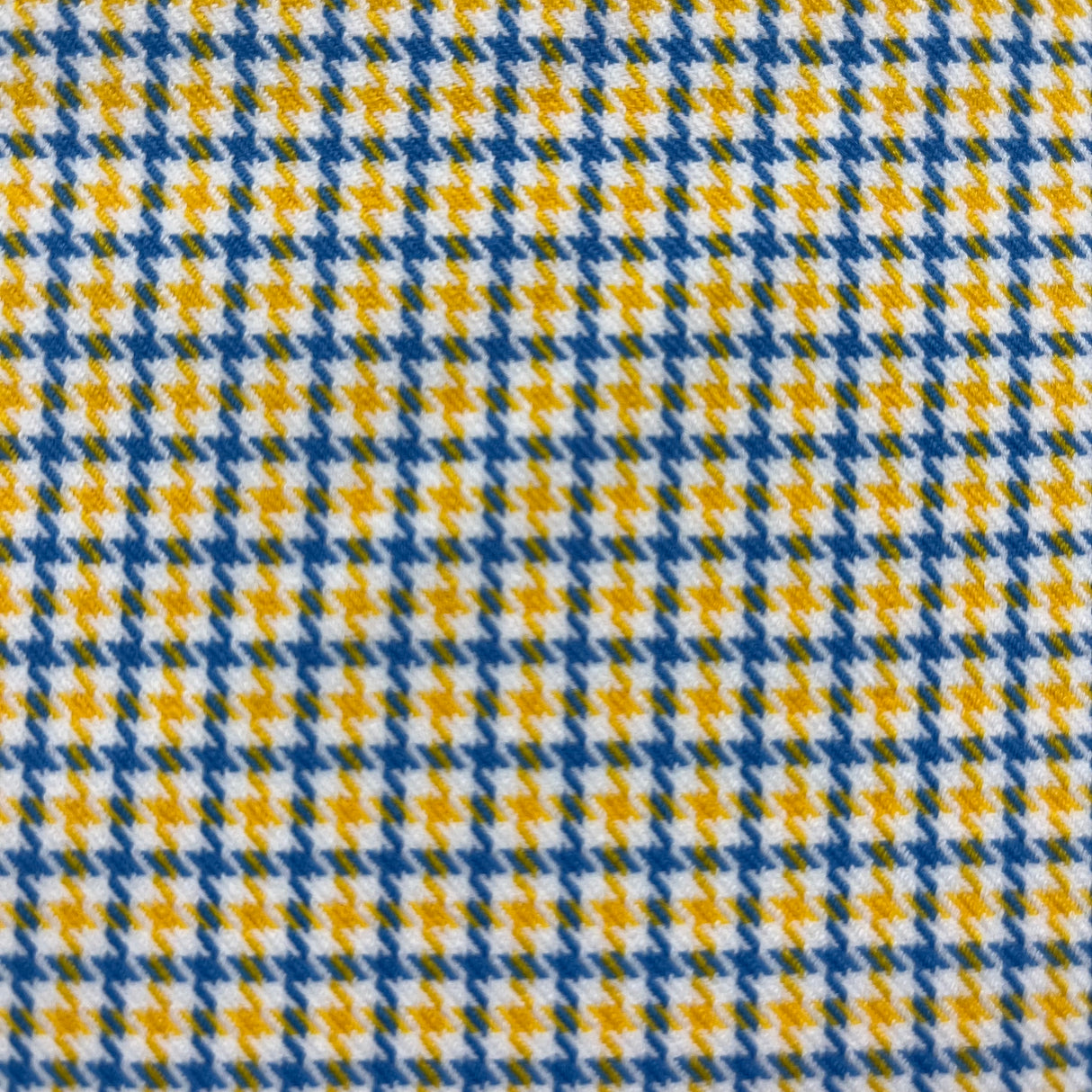 1970’s Burlington Yellow and Blue Plaid Fabric - Poly/Nylon - BTY (H11)