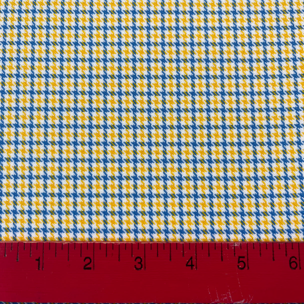1970’s Burlington Yellow and Blue Plaid Fabric - Poly/Nylon - BTY (H11)