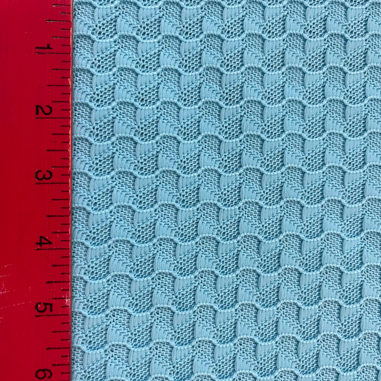 1970's Ocean Blue Waffle Knit Fabric