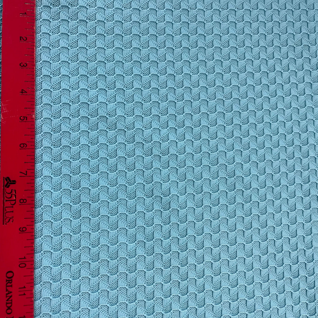 1970's Ocean Blue Waffle Knit Fabric