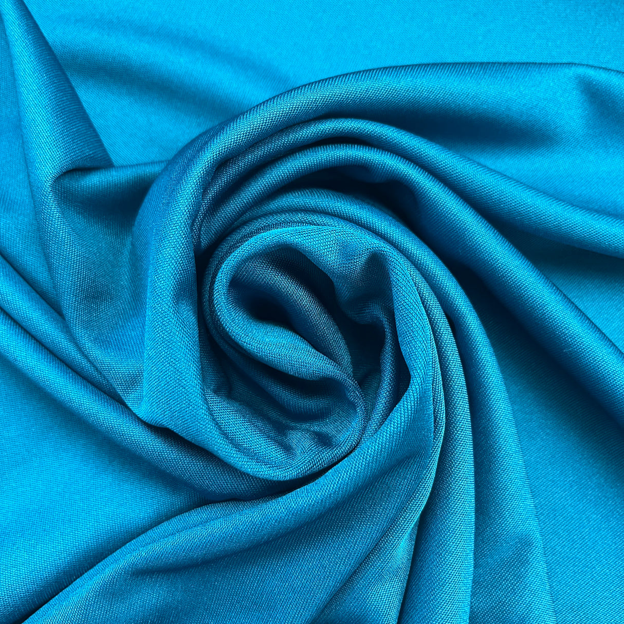 1970's Peacock Blue Stretch Polyester Fabric - BTY (D13)