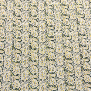 1970's Avocado and Yellow Paisley Double Knit Polyester Fabric