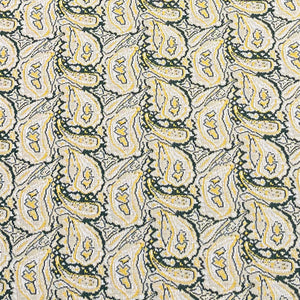 1970's Avocado and Yellow Paisley Double Knit Polyester Fabric