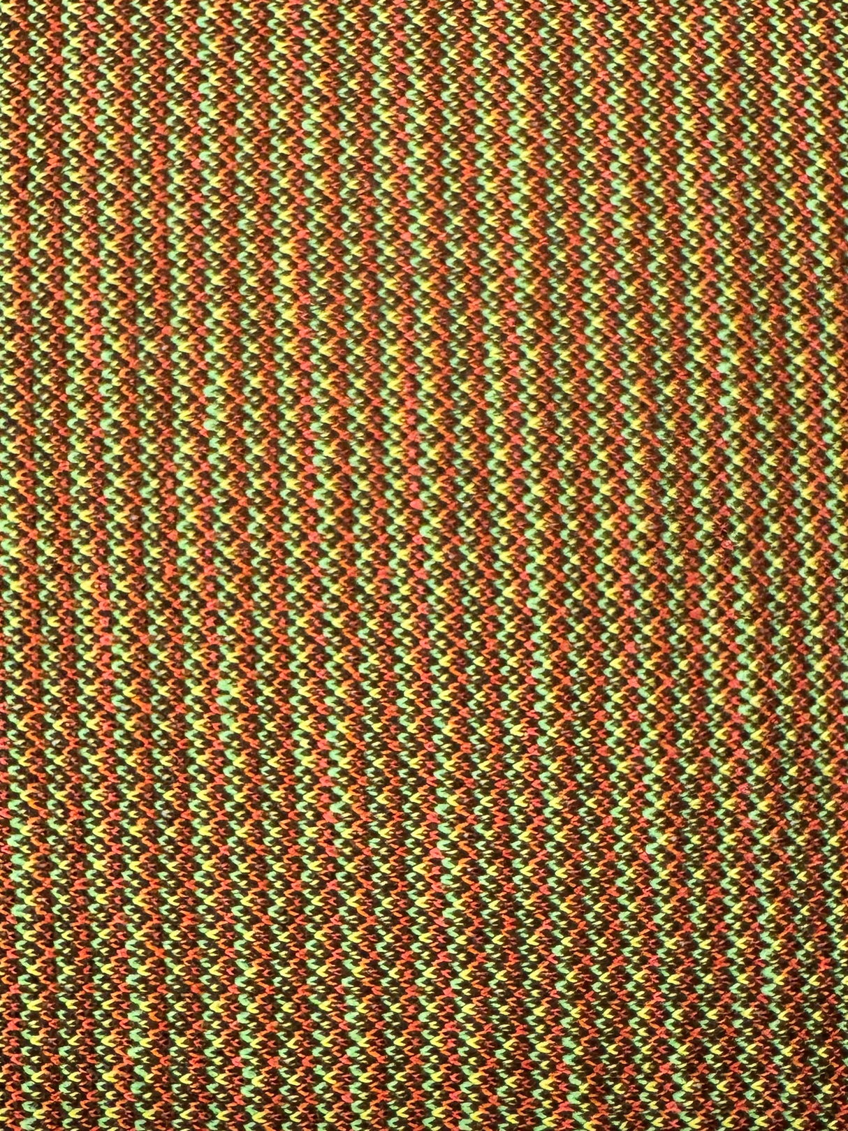 1970’s Brown, Green and Yellow Textured Double Knit Fabric - Polyester (H22)