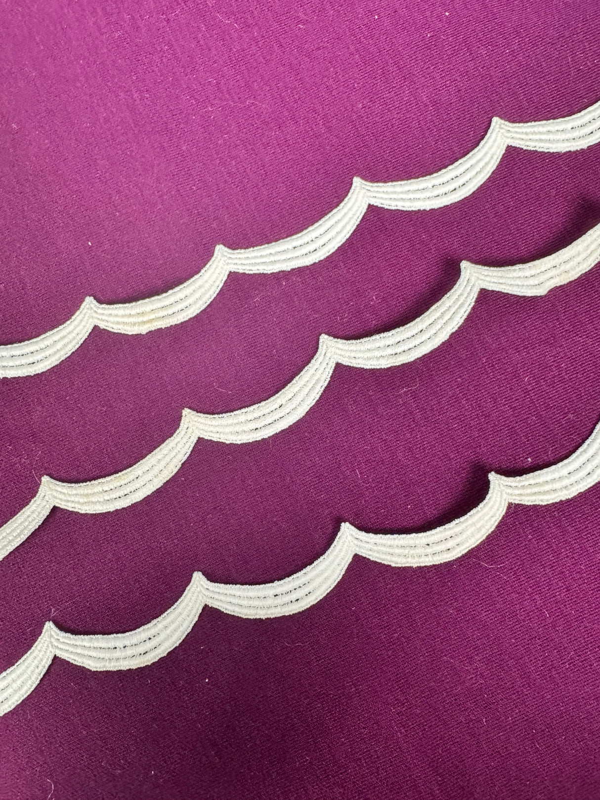 1970’s White Large Scallop Trim - Cotton