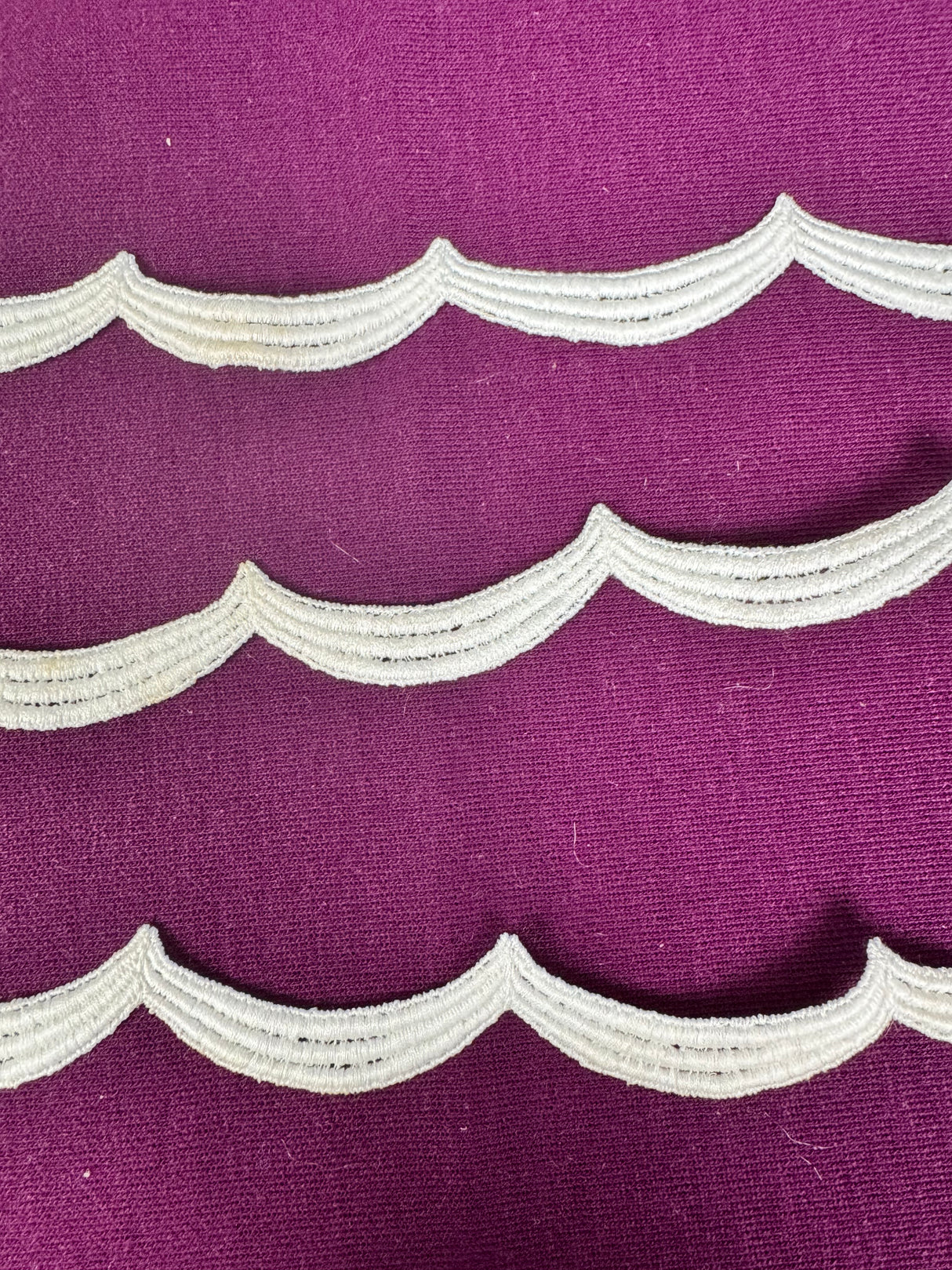 1970’s White Large Scallop Trim - Cotton