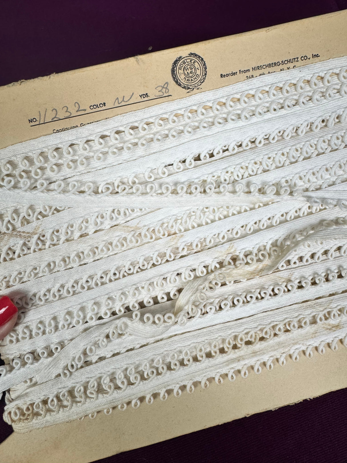 1970’s Off White Loop Edge Trim - BTY