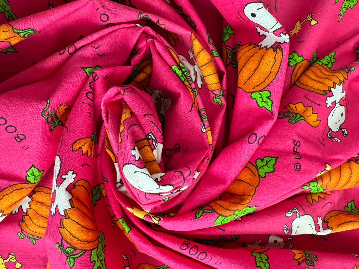 2000’s Snoopy Pumpkin Novelty Print Fabric - Multiple Colors Available - Piece (P188)