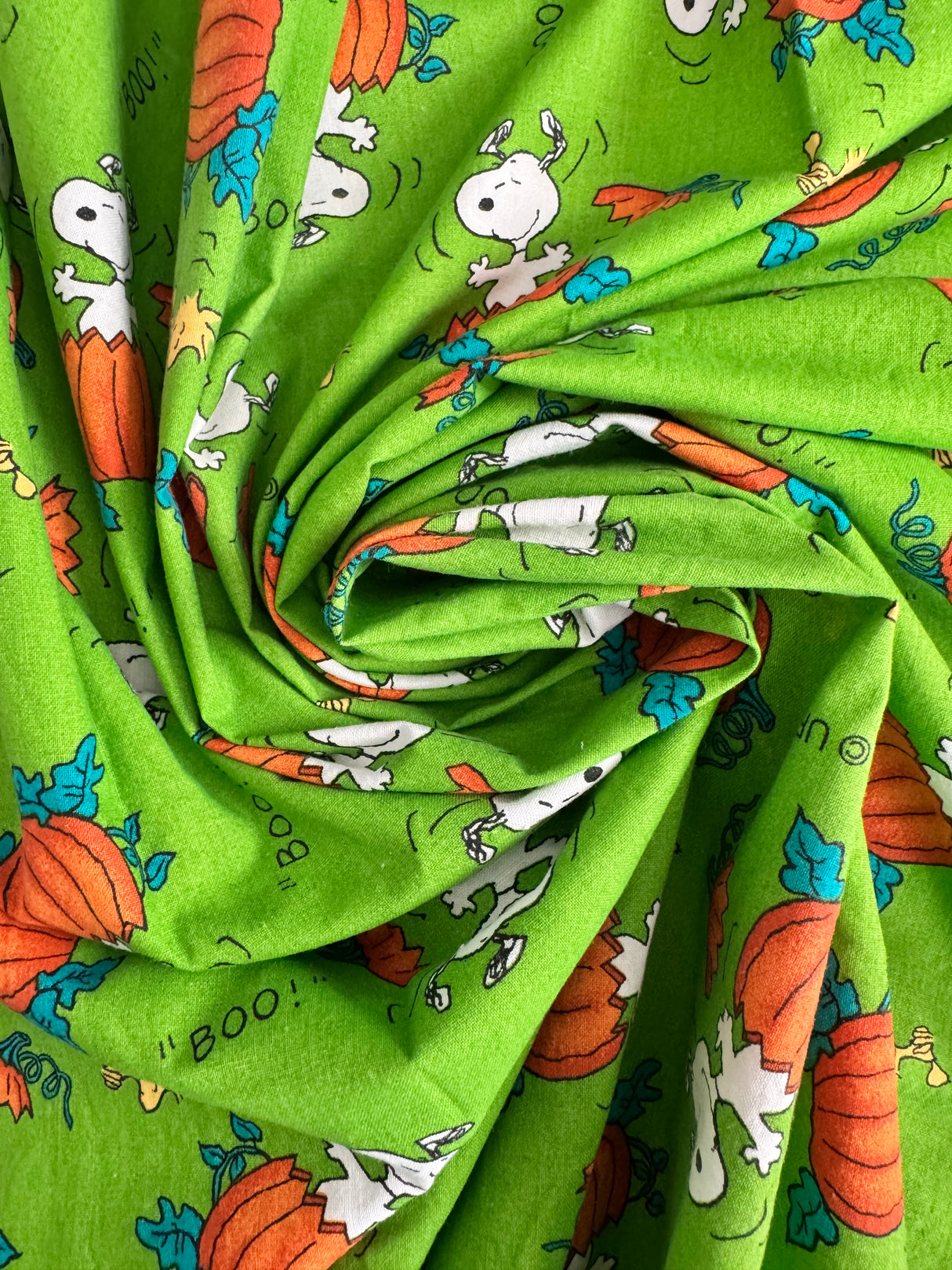 2000’s Snoopy Pumpkin Novelty Print Fabric - Multiple Colors Available - Piece (P188)