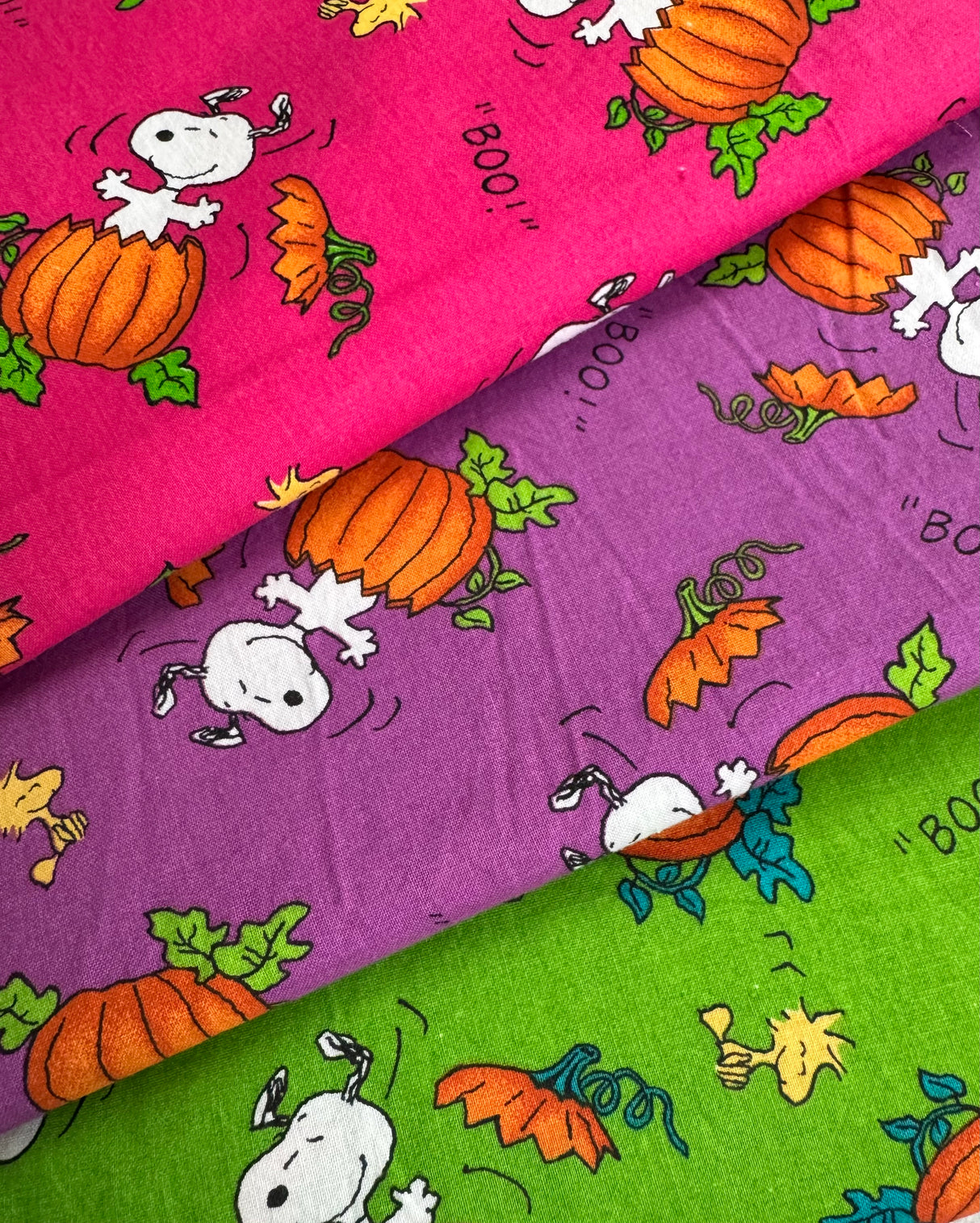 2000’s Snoopy Pumpkin Novelty Print Fabric - Multiple Colors Available - Piece (P188)