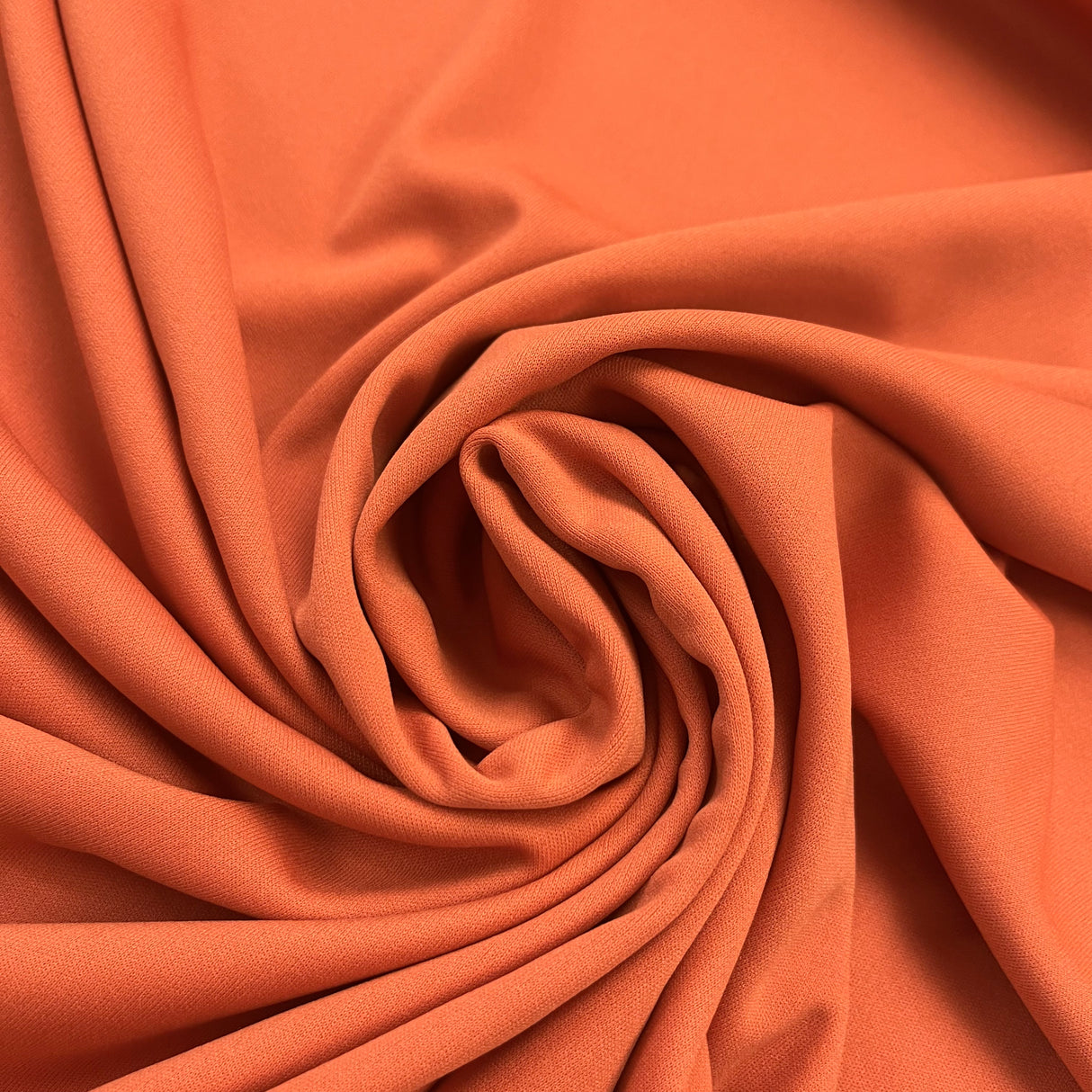 1970's Pumpkin Orange Qiana Nylon Double Knit Fabric - BTY