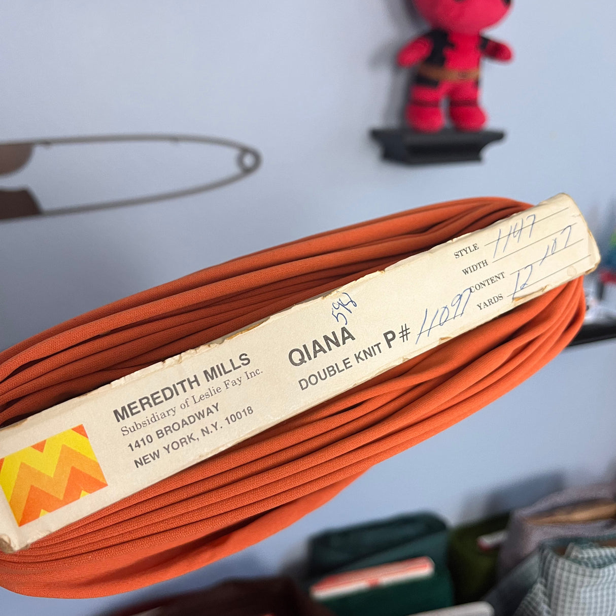 1970's Pumpkin Orange Qiana Nylon Double Knit Fabric - BTY