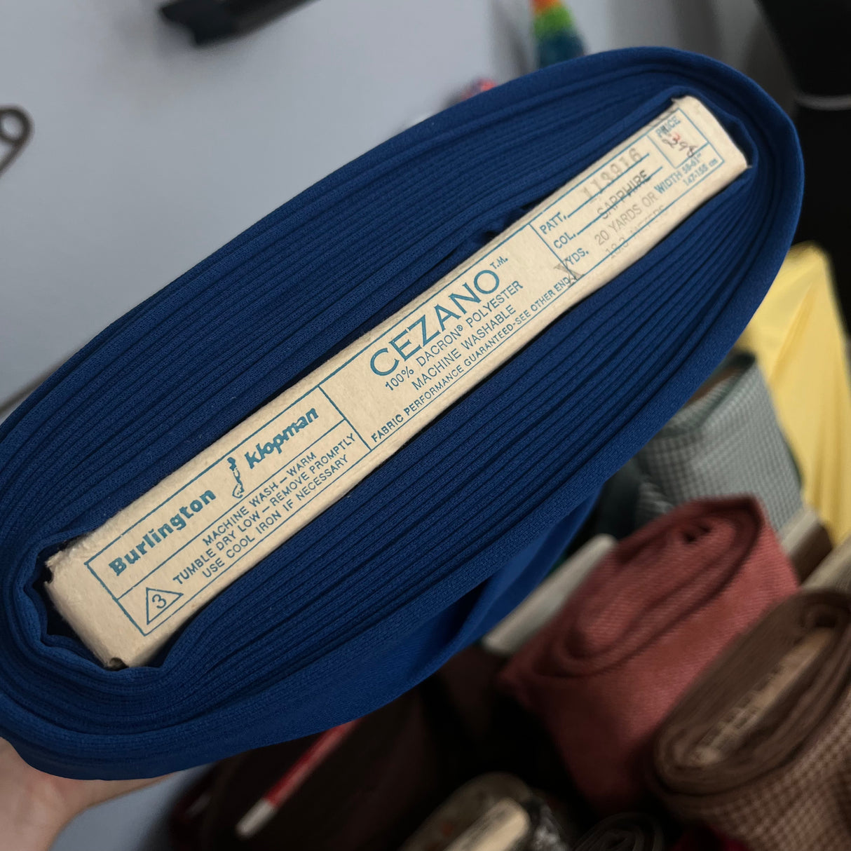 1970’s Burlington Klopman "Cezano" Dark Blue Sapphire Polyester Fabric - BTY (F7)