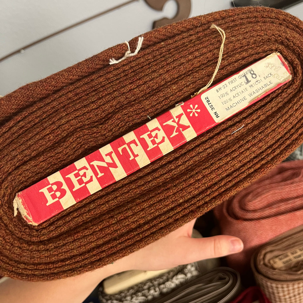 1970’s Bentex Brown Acrylic Bonded Fabric - BTY (J4)