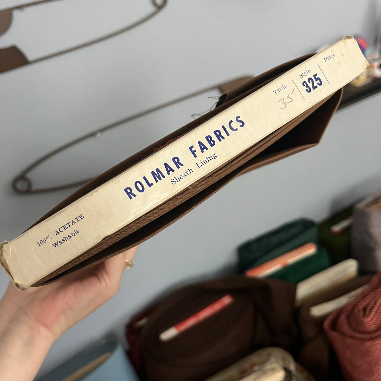 1970’s Chocolate Brown Sheath Lining - Acetate (S30)