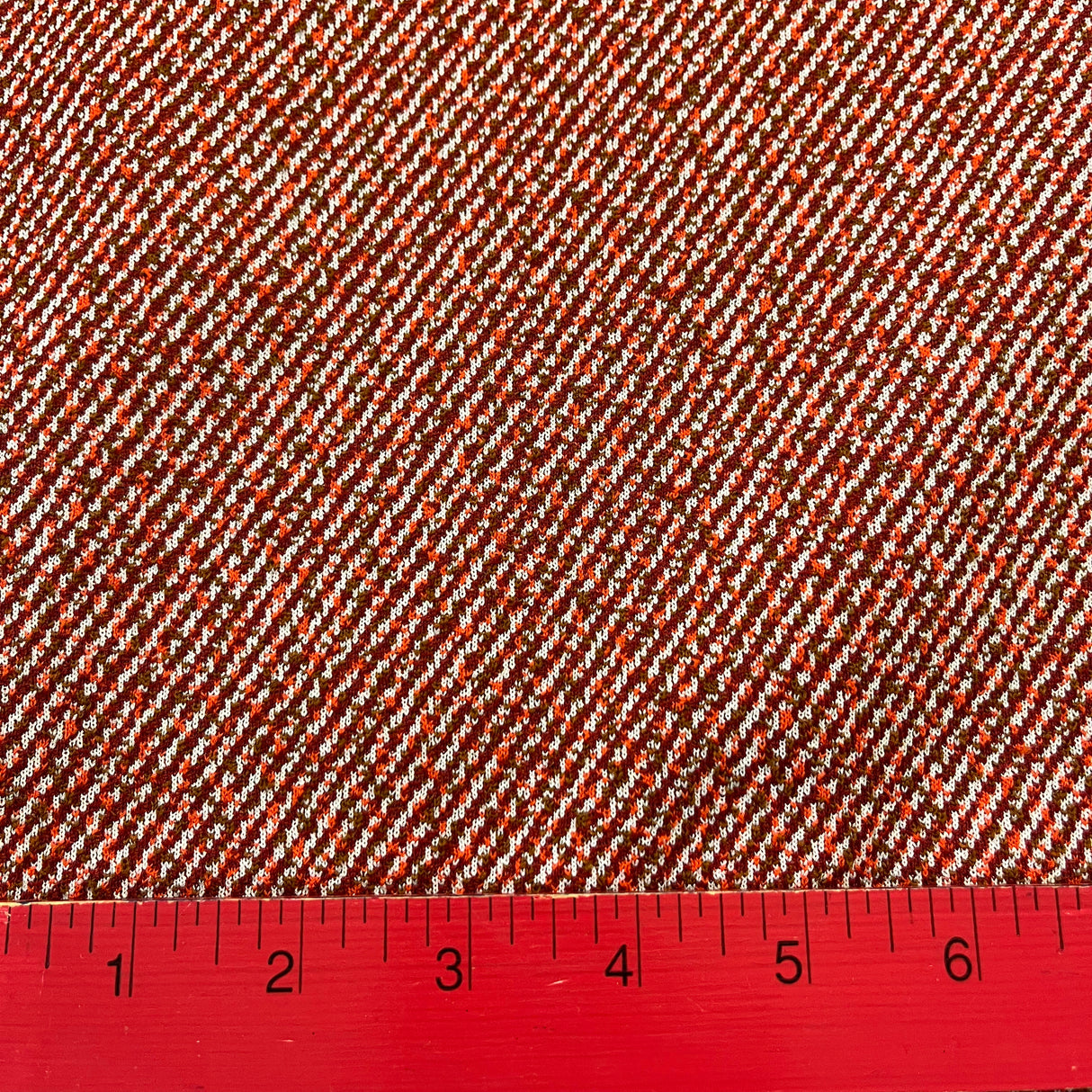 1970’s Stehli "Born Free" Red, Orange, and Brown Double Knit Polyester Fabric - BTY (K14)