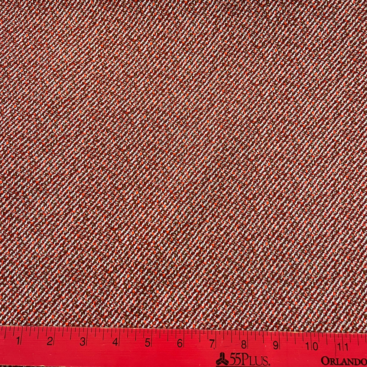 1970’s Stehli "Born Free" Red, Orange, and Brown Double Knit Polyester Fabric - BTY (K14)