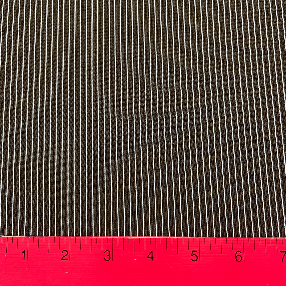 1970's Brown and White Striped Ribbed Fabric - Polyester - Piece (P173)