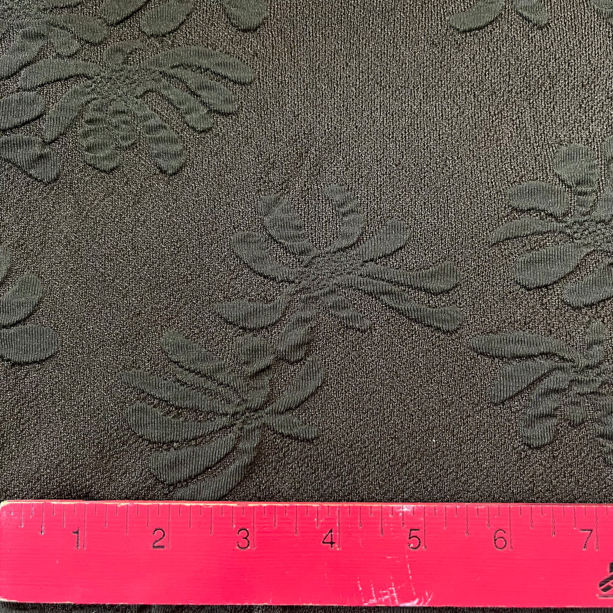 1970’s Dark Brown with Raised Floral Pattern Double Knit Polyester - BTY (G6)