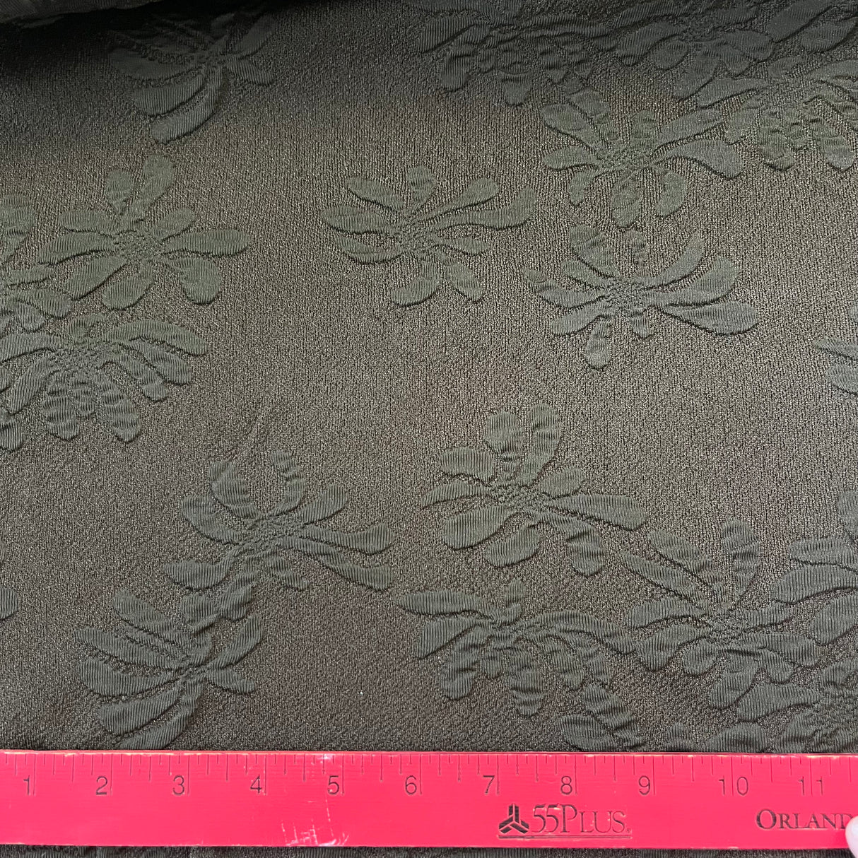 1970’s Dark Brown with Raised Floral Pattern Double Knit Polyester - BTY (G6)