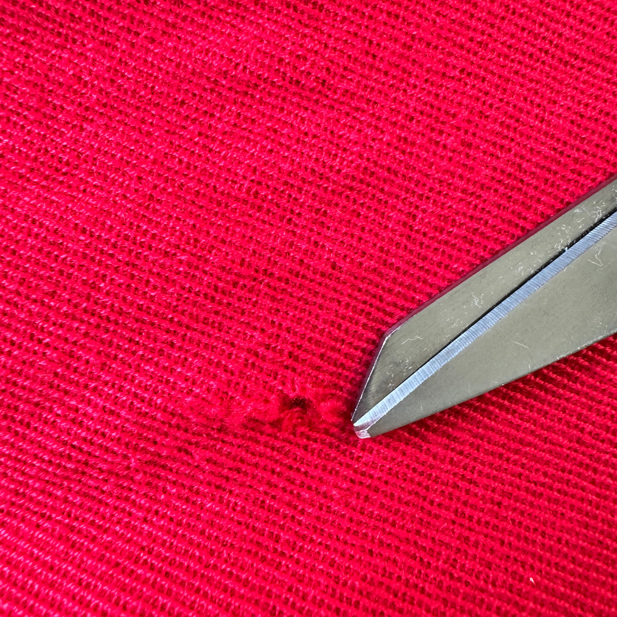 1970’s Red Textured Wool Blend Fabric - (P195)