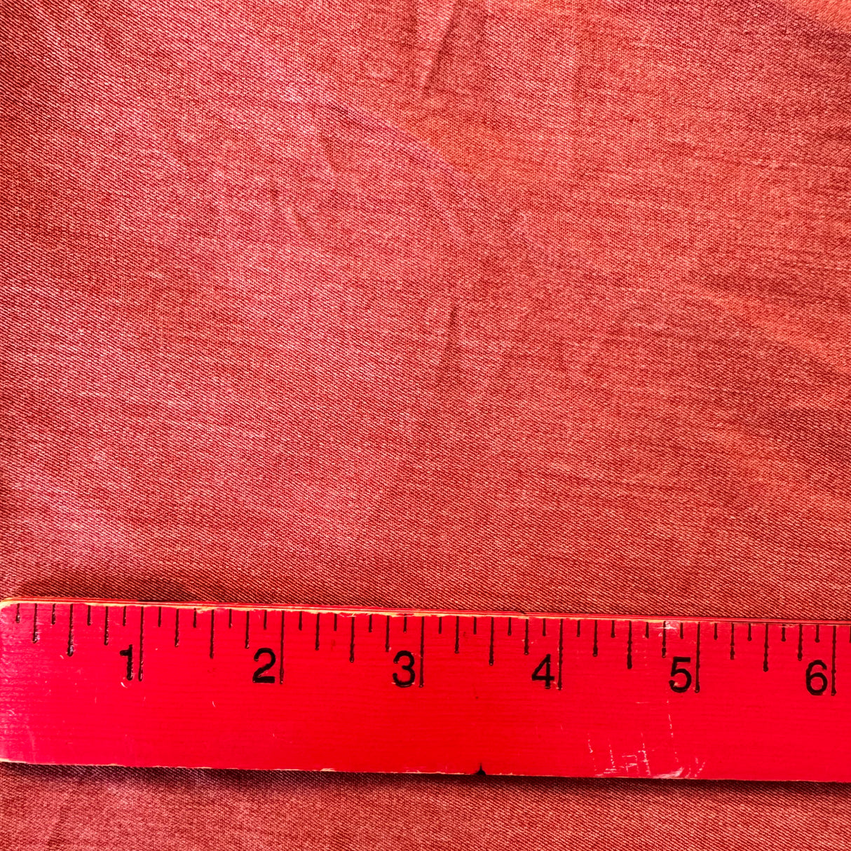 1970’s Heathered Red Cotton Blend Fabric - (P196)
