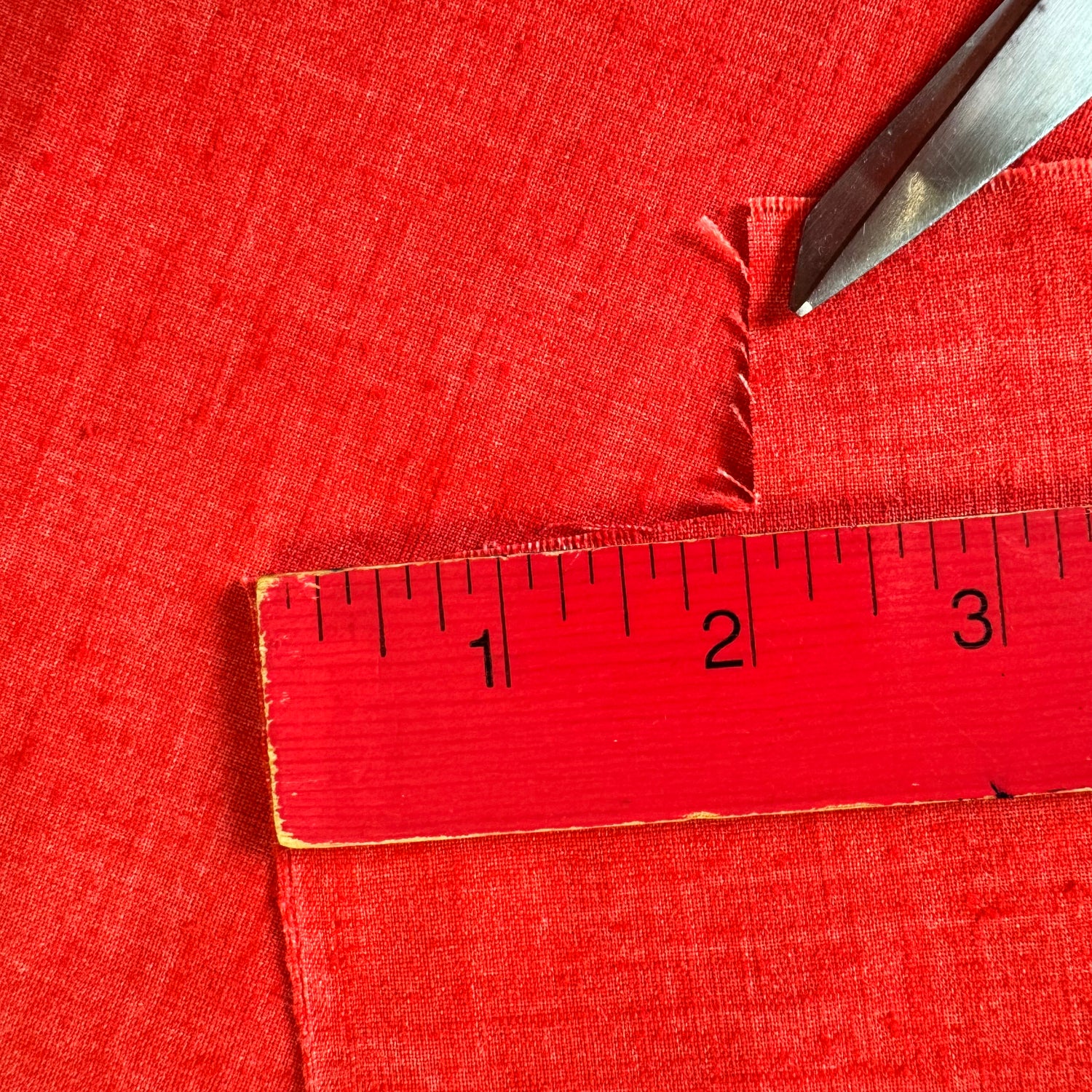 1970’s Red Kettle Cloth Fabric - (P197)