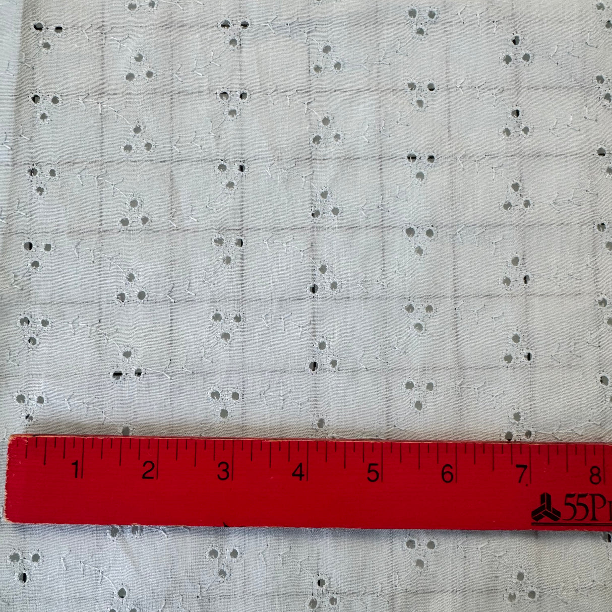 1970’s Light Blue Eyelet Cotton blend Fabric - (P202)