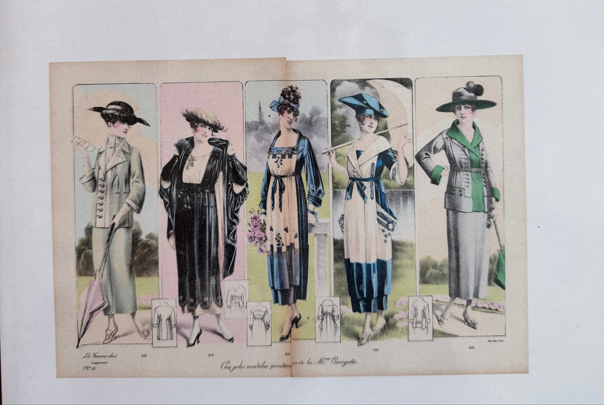 1910's La Femme Chic Fashion Plates - Center Fold