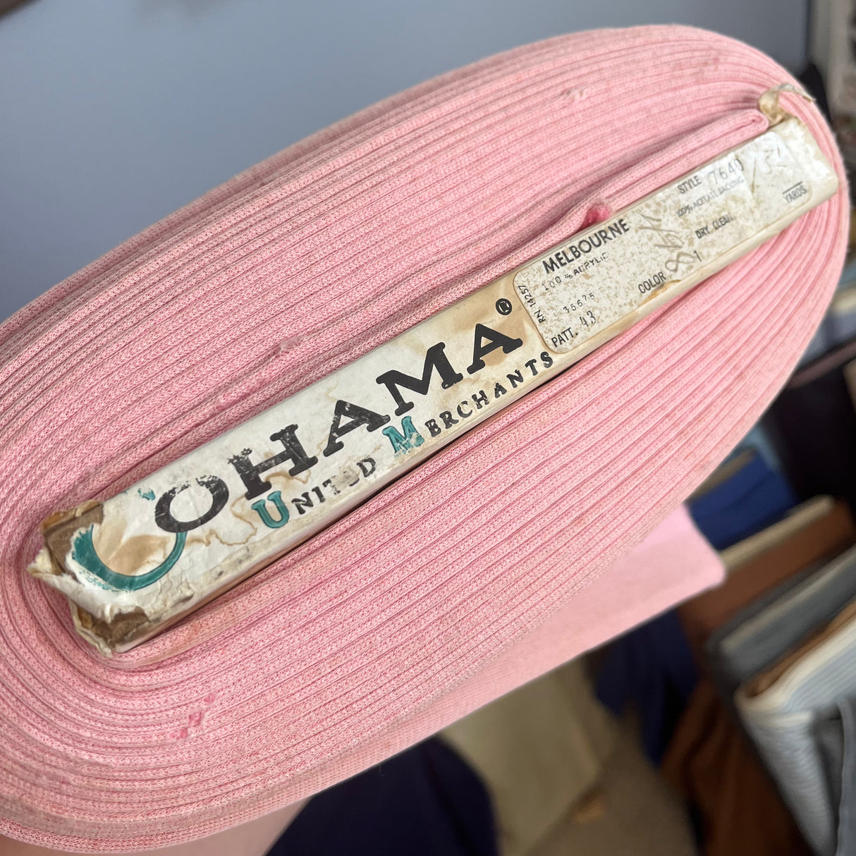 1970’s Bright Pink Solid Color Bonded Fabric- Acrylic - BTY (J10)