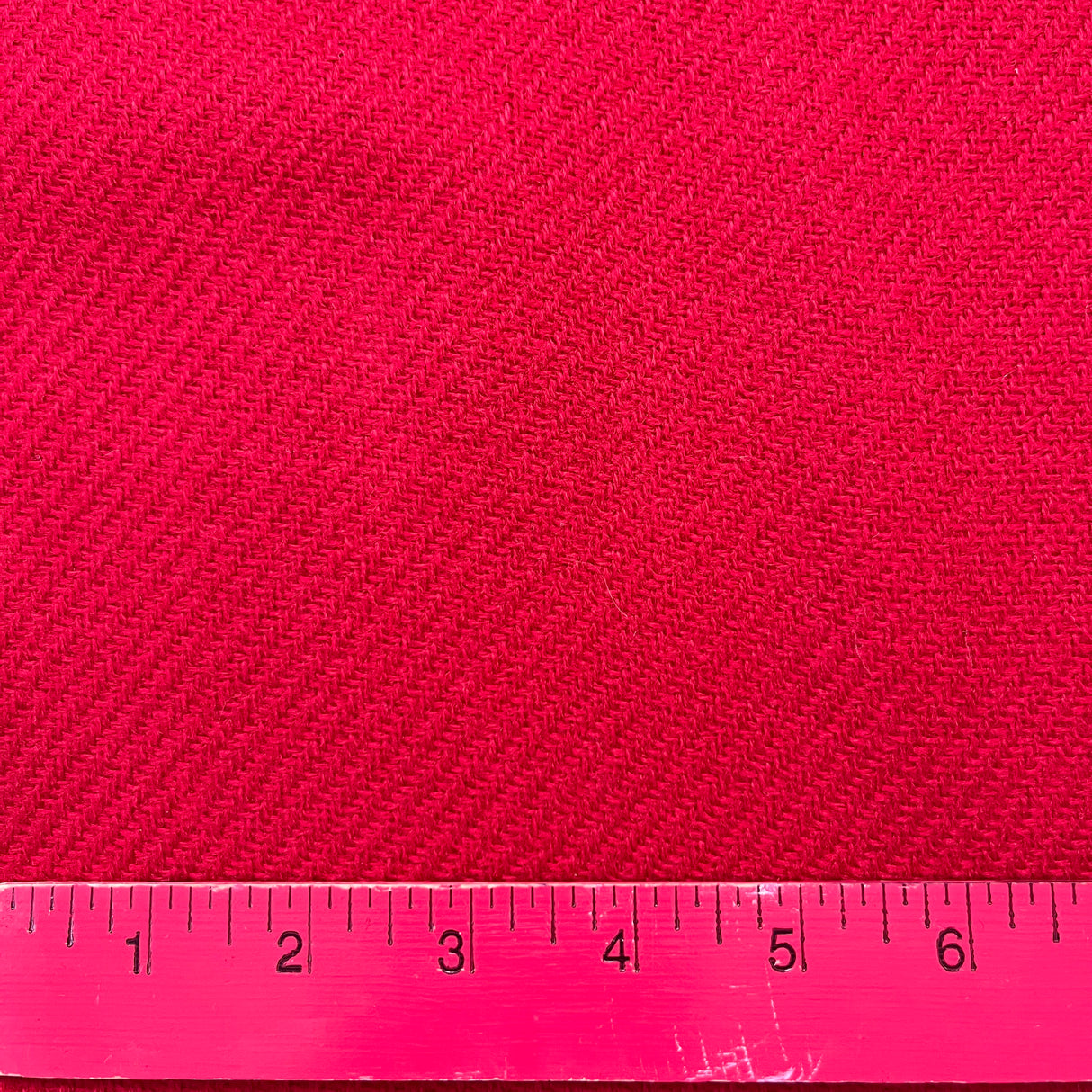 1970’s Bright Red Solid Color Bonded Fabric- Acrylic- BTY (J7)