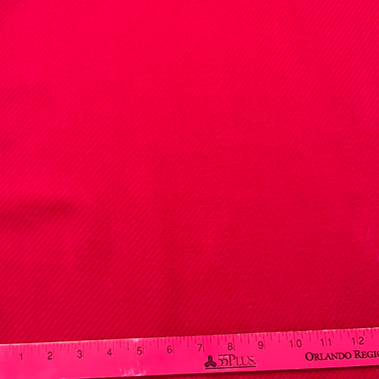 1970’s Bright Red Solid Color Bonded Fabric- Acrylic- BTY (J7)