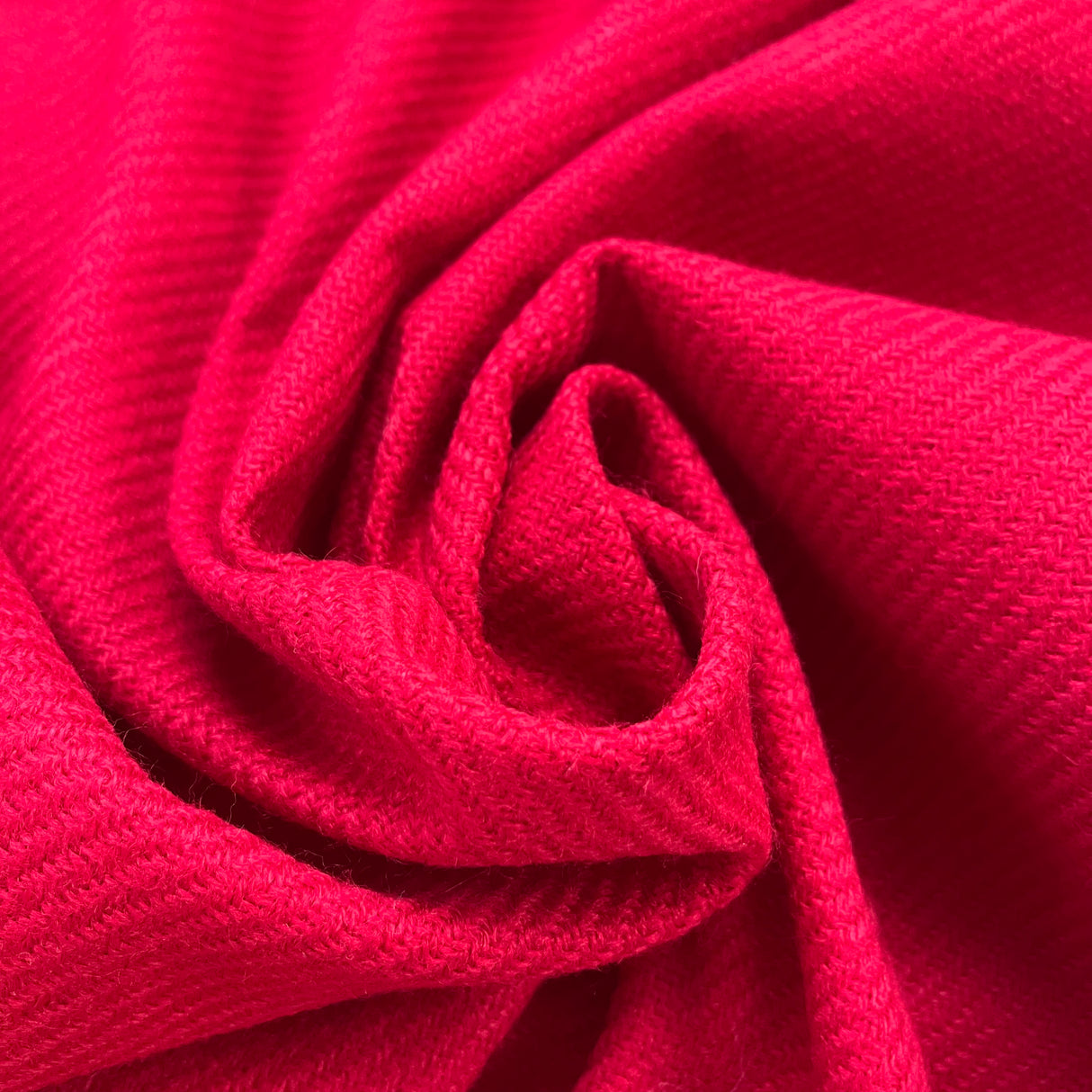 1970’s Bright Red Solid Color Bonded Fabric- Acrylic- BTY (J7)