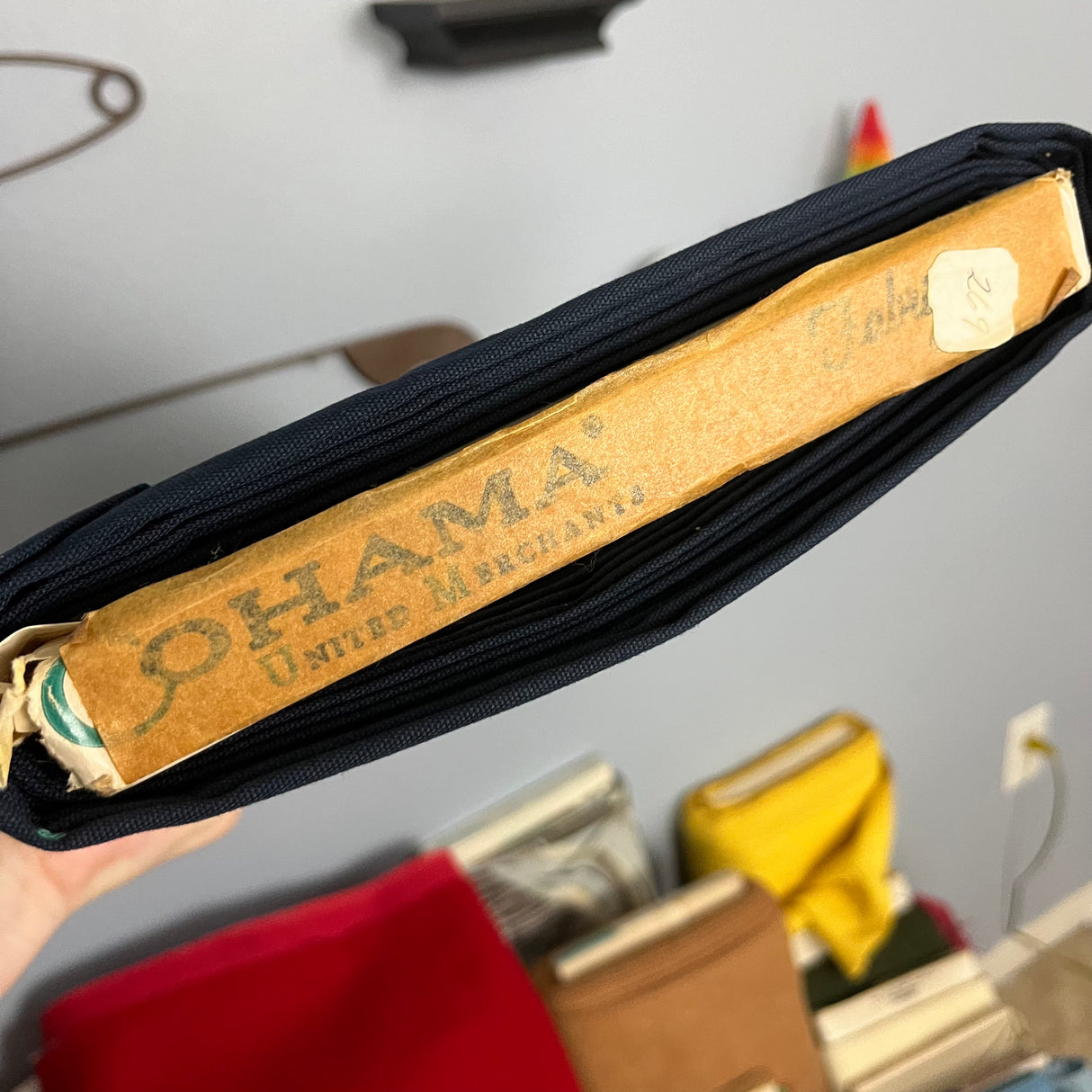 1970’s Deep Navy Blue Solid Fabric - Cotton Blend - BTY (T4)