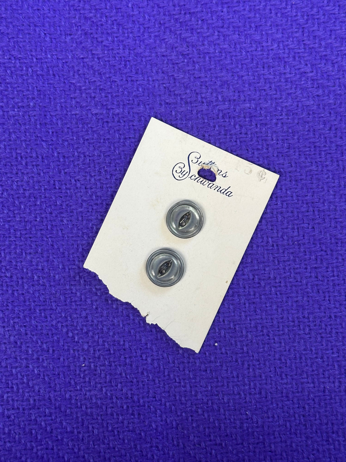 1960’s Buttons by Schwanda Black Mother of Pearl Buttons - Set of 2 - 1/2" -  on card