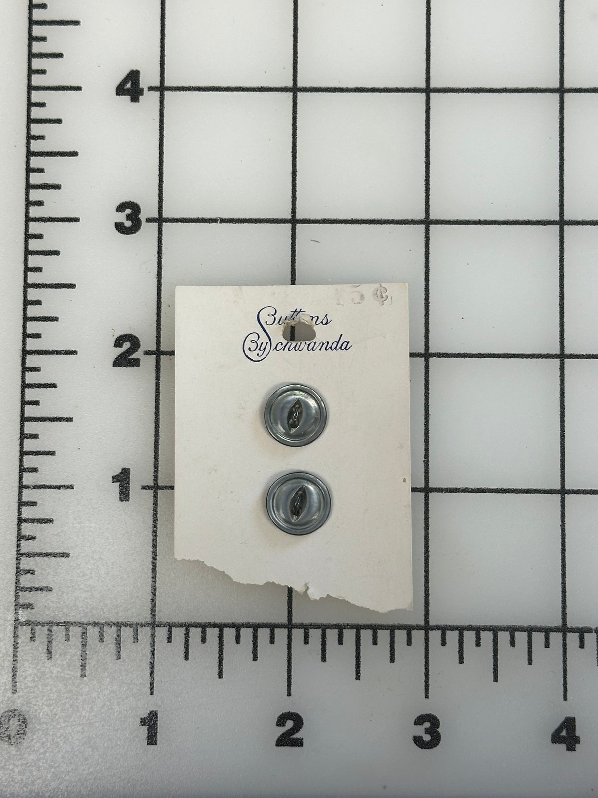 1960’s Buttons by Schwanda Black Mother of Pearl Buttons - Set of 2 - 1/2" -  on card