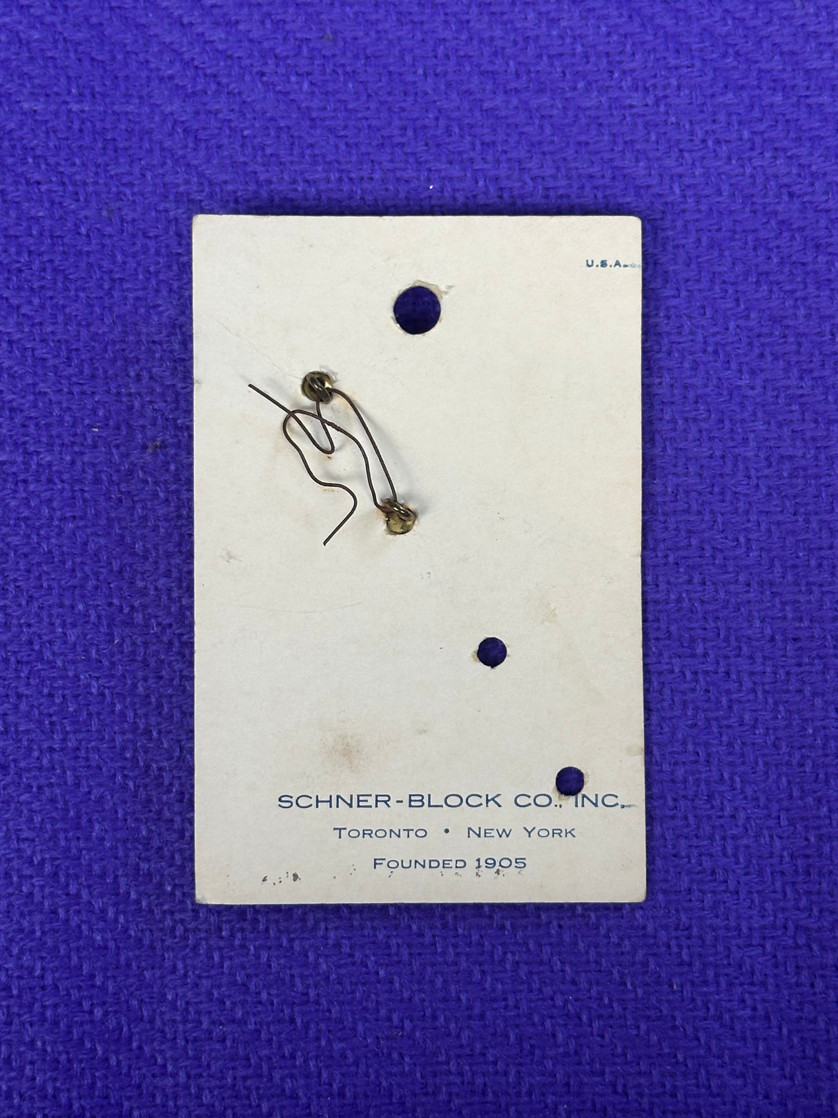 1960’s Exquisit Brown Metal Shank Buttons - Set of 2 - 5/8" -  on card