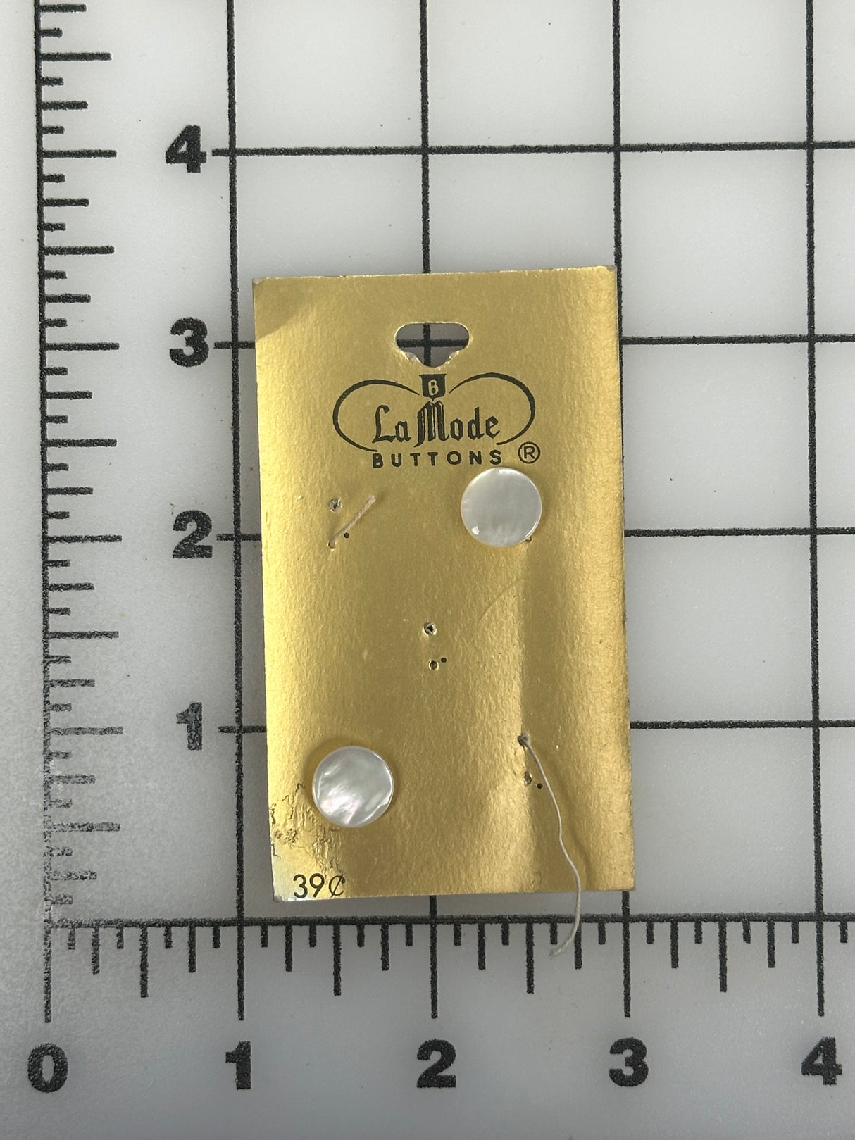 1960’s La Mode Mother of Pearl Shank Buttons - Set of 2 - 7/16" - on card