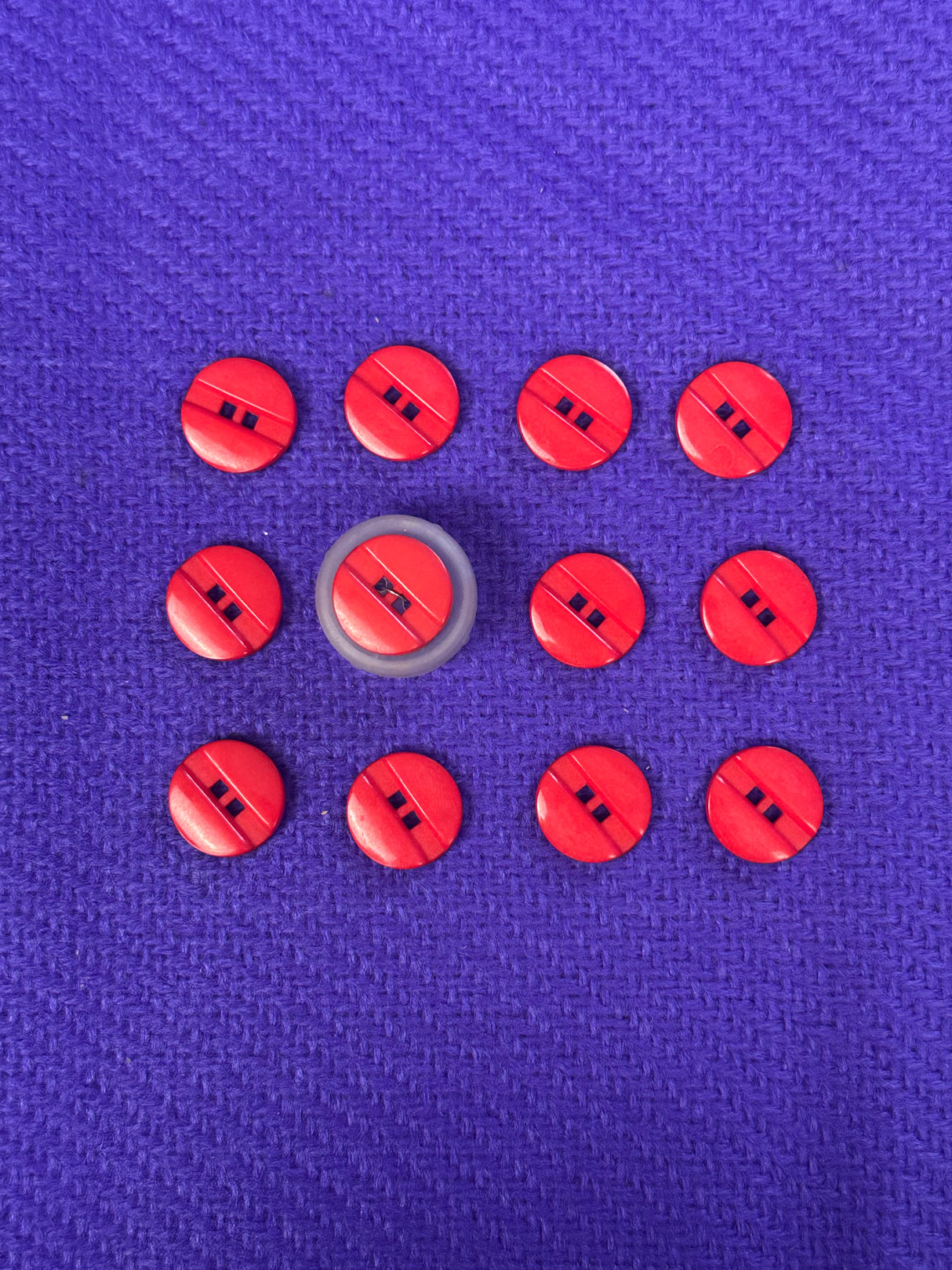 1980’s United Notions Red Plastic Buttons - Set of 12 - 5/8"