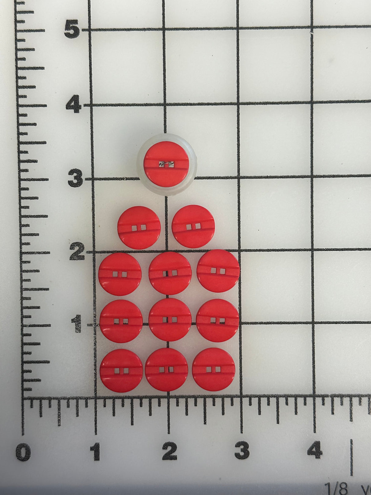 1980’s United Notions Red Plastic Buttons - Set of 12 - 5/8"