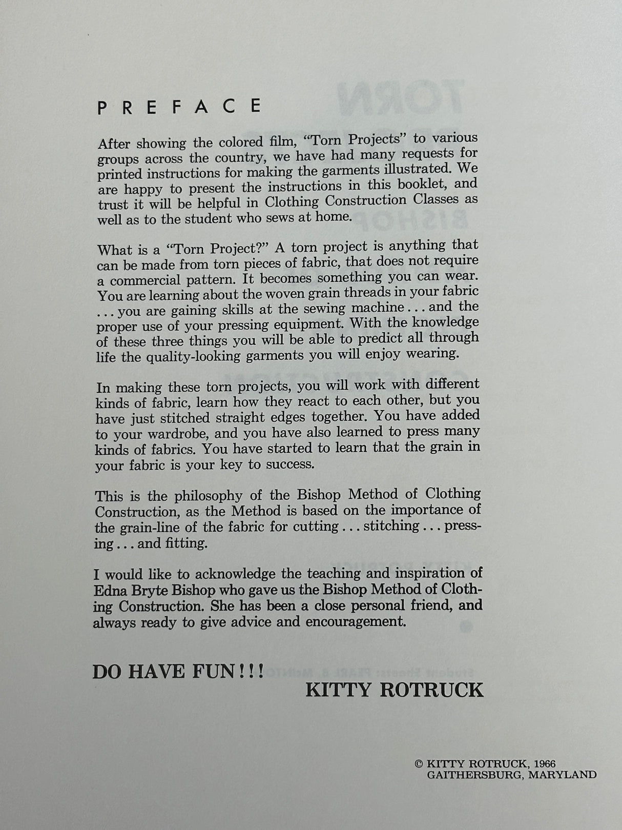 1960’s Torn Projects Booklet by Kitty Rotruck