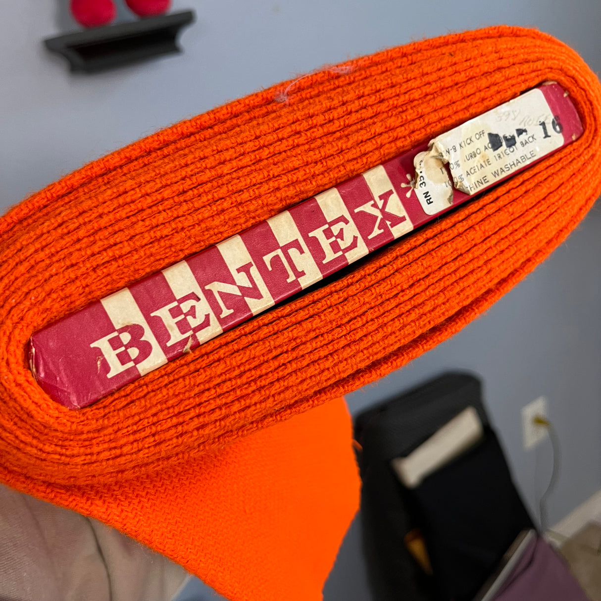 1970’s Bright Orange Acrylic Bonded Fabric - BTY (J8)