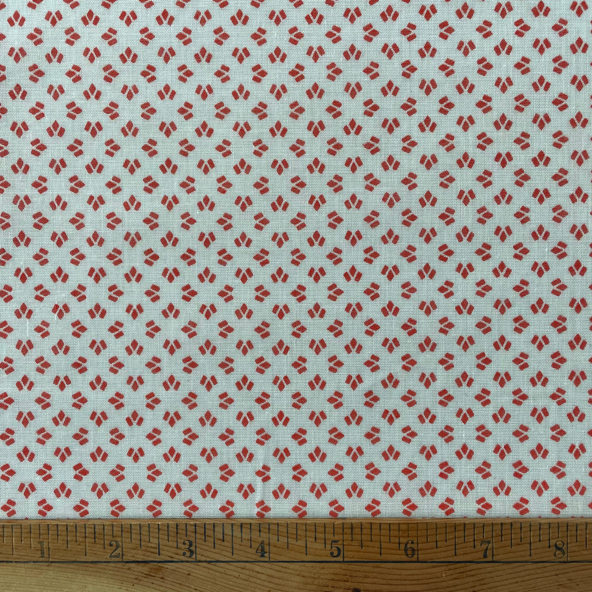 1970's White with Red Accents Fabric - SHEER - BTY (S5)