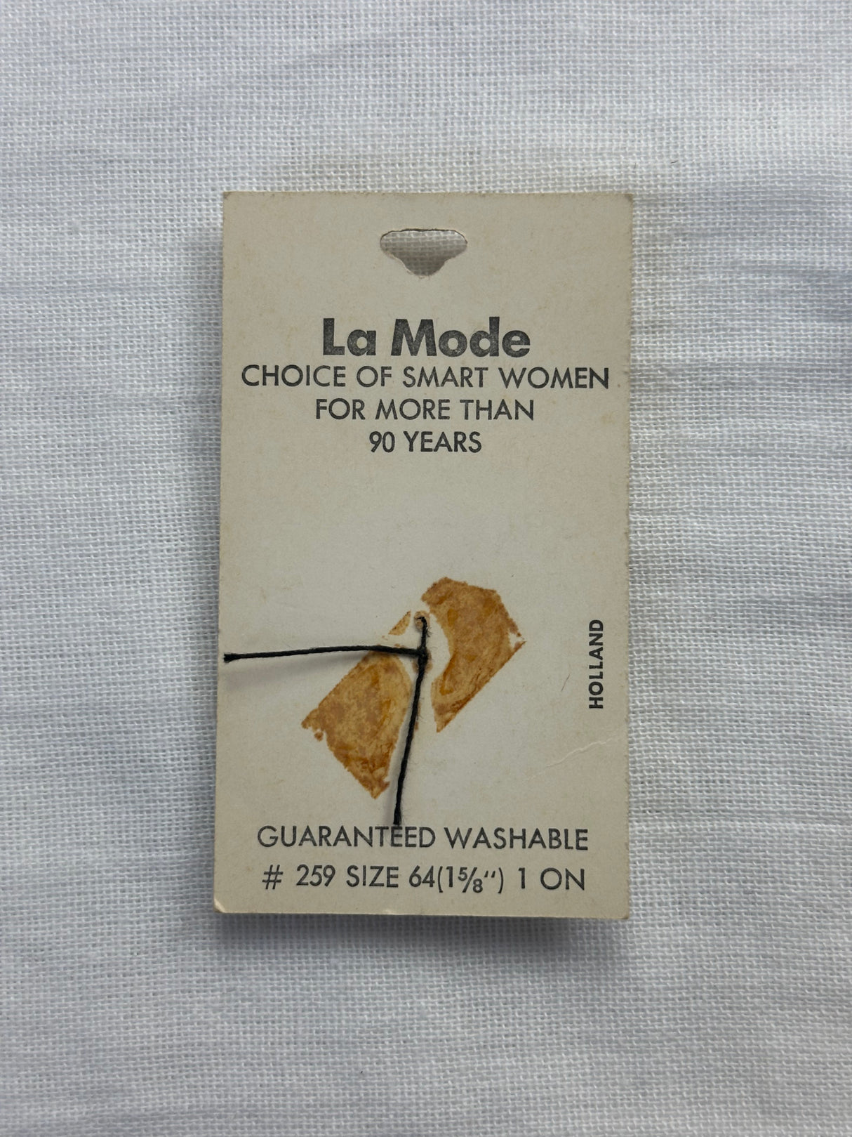 1960’s La Mode Large Plastic Button - Brown - 1 and 5/8" -  on card